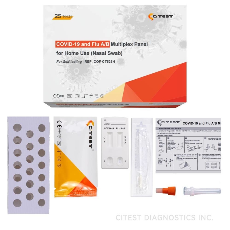SARS-CoV-2 Influenza AB Antigen Combo Rapid Test Nasopharyngeal Swab