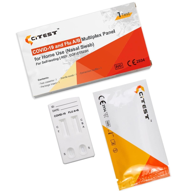CE SARS-CoV-2 Influenza AB Rapid Test Nasal Swab Covid 19 Antigen Test Kit